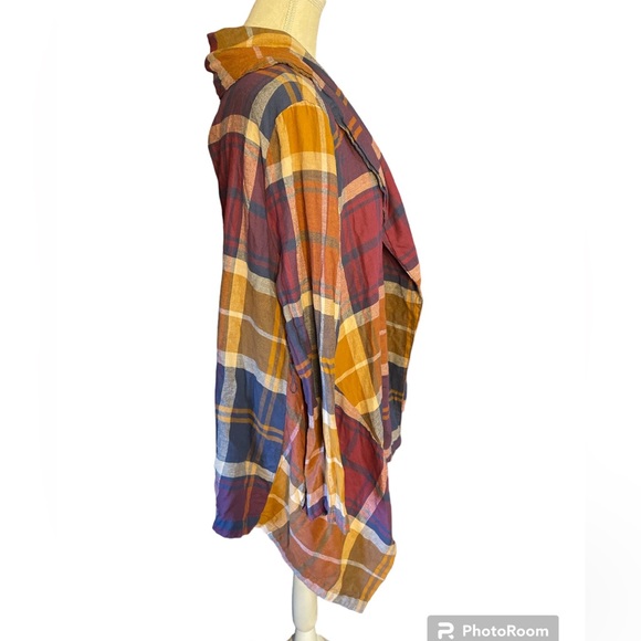 Cato Plaid Flannel Cover Up/Cardigan With Pockets - Picture 2 of 8